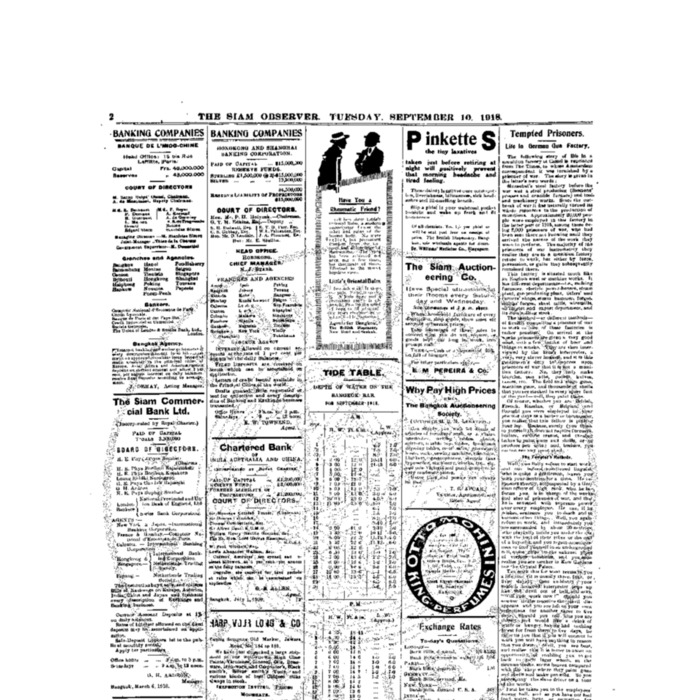 The Siam Observer. Vol.44., No. 197 (September 10, 1918)