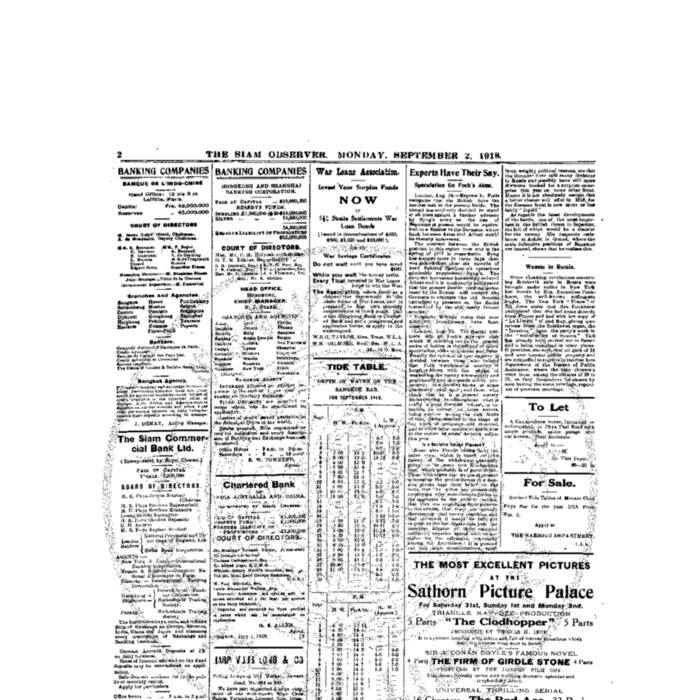 The Siam Observer.Vol.44., No. 190 (September 2, 1918)