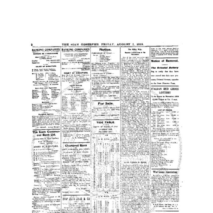 The Siam Observer. Vol.44., No. 164 (August 2, 1918)