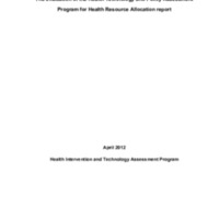 The evaluation of the Health Technology and Policy Assessment Program for Health Resource Allocation report