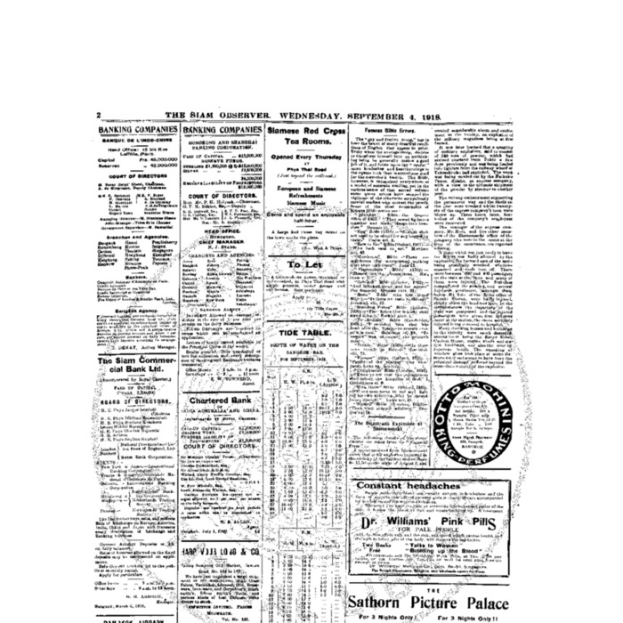 The Siam Observer. Vol.44., No. 192(September 4, 1918)