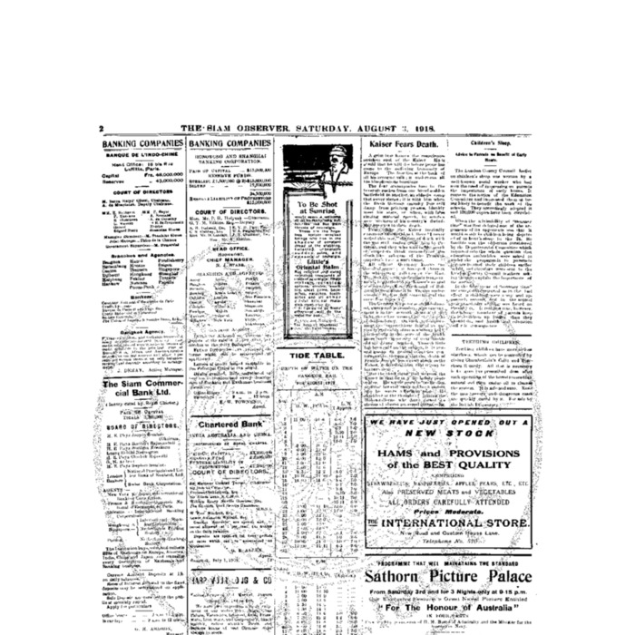 The Siam Observer. Vol.44., No. 165 (August 3, 1918)