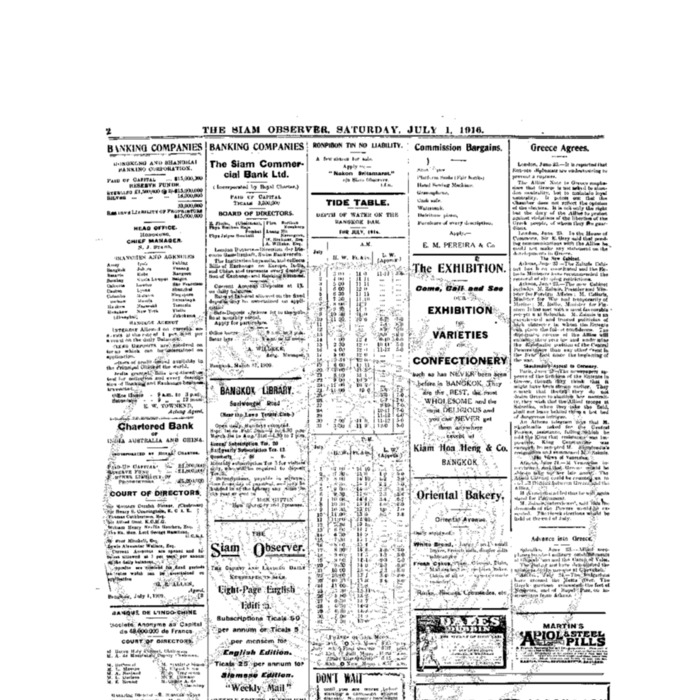 The Siam Observer. Vol.42., No. 146 (July 1, 1916)