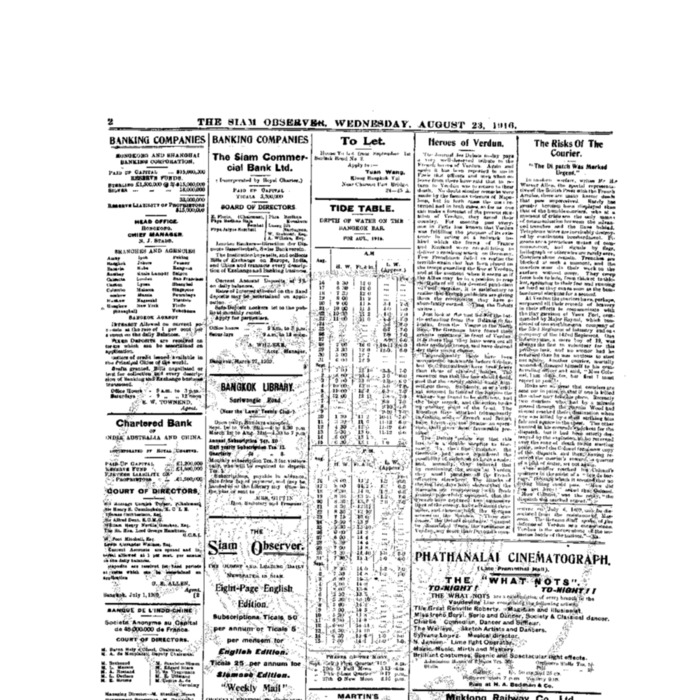 The Siam Observer. Vol.42., No. 188 (August 23, 1916)<br /><br />
<br /><br />

