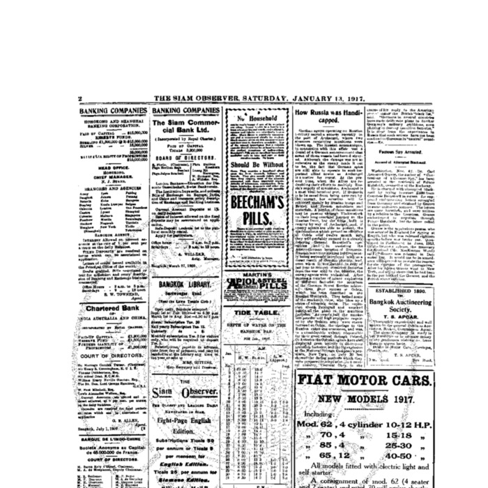 The Siam Observer. Vol.43., No.11 (January 13, 1917)