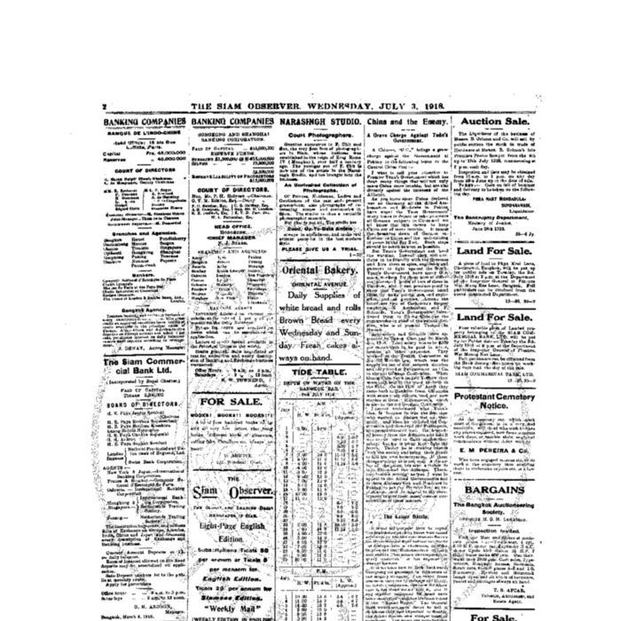 The Siam Observer. Vol.44., No. 142 (July 3, 1918)