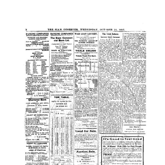 The Siam Observer. Vol.43., No. 250 (October 31, 1917)