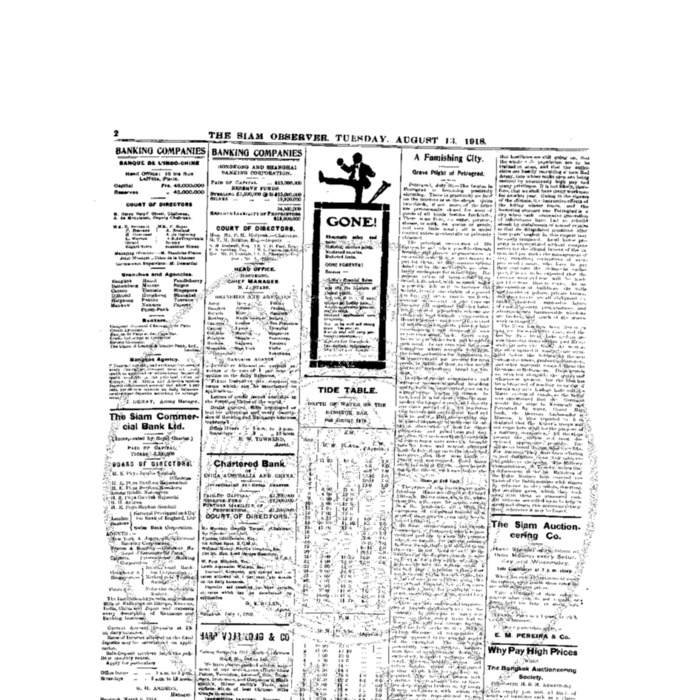 The Siam Observer. Vol.44., No. 173 (August 13, 1918)
