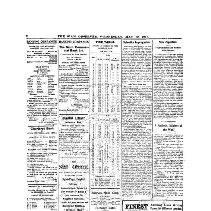 The Siam Observer. Vol.42., No. 104 (May 10, 1916)