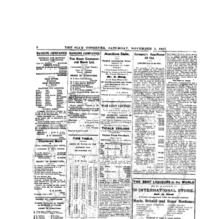 The Siam Observer. Vol.43., No. 253 (November 3, 1917)