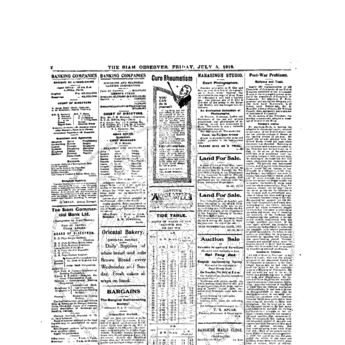 The Siam Observer. Vol.44., No. 143 (July 5, 1918)