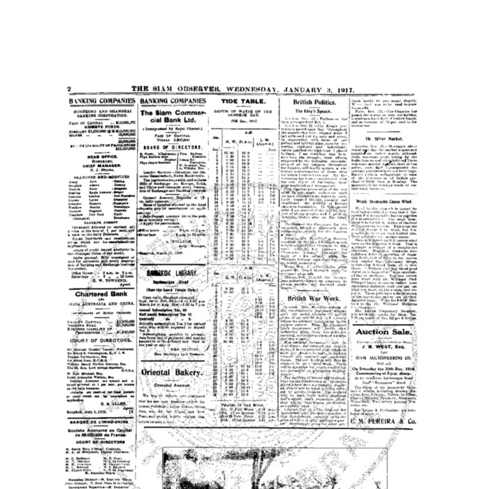 The Siam Observer . Vol.43., No. 2 (January 3, 1917)