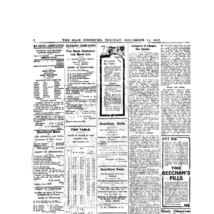 The Siam Observer. Vol.43., No. 260 (November 13, 1917)