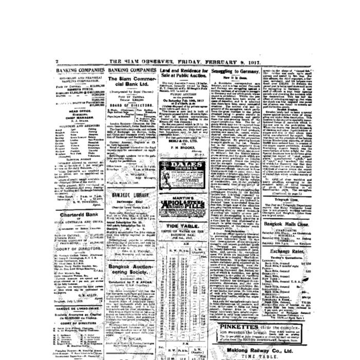 The Siam Observer . Vol.43., No.33 ( February9, 1917)