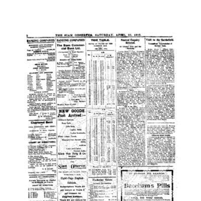 The Siam Observer. Vol.42., No. 90 (April 22, 1916)