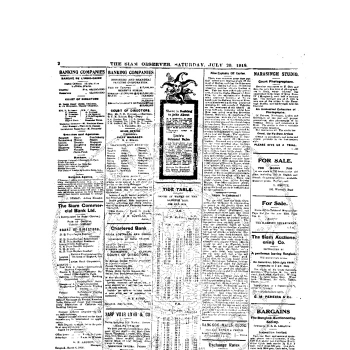 The Siam Observer. Vol.44., No. 155 (July20, 1918)