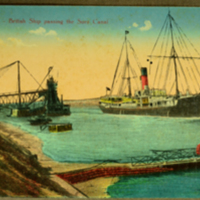 Kantara - British Ship passing the Suey Canal