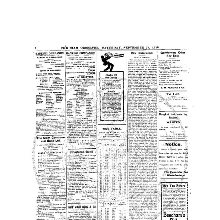 The Siam Observer. Vol.44., No. 20 (September 21, 1918)