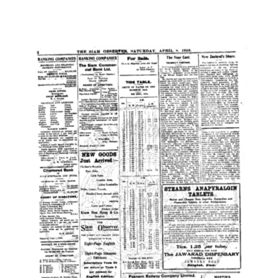 The Siam Observer. Vol.42., No. 80 (April 8, 1916)