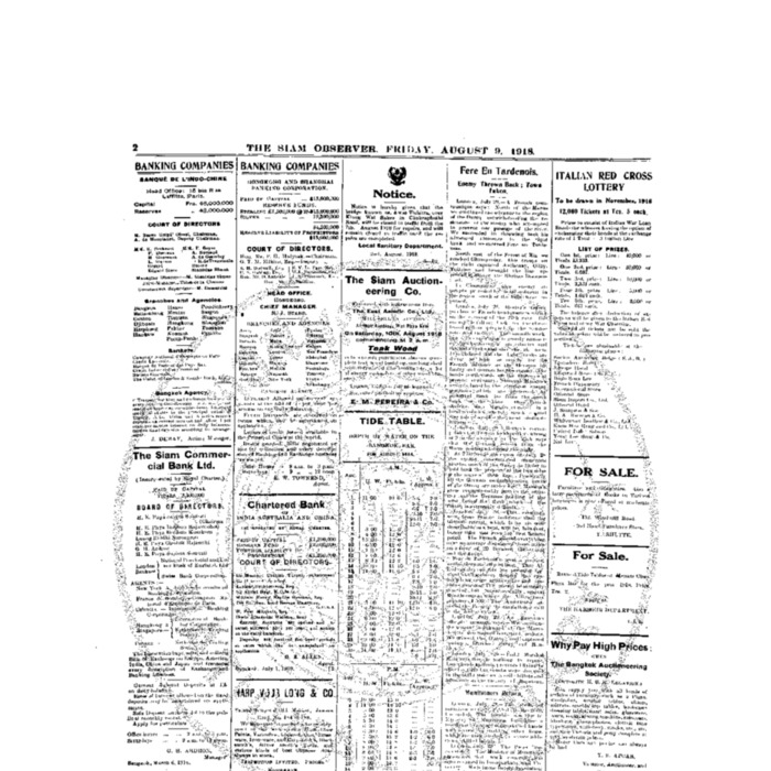 The Siam Observer. Vol.44., No. 170 (August 9, 1918)