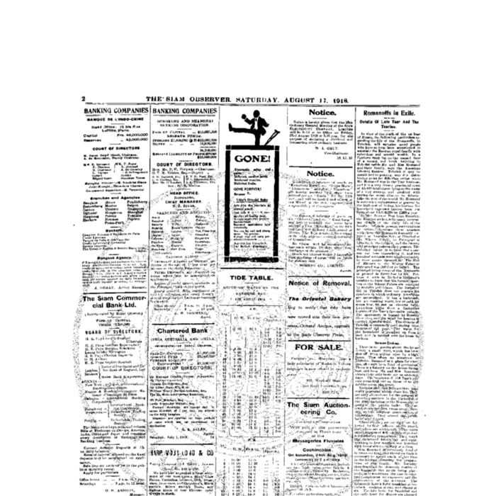 The Siam Observer. Vol.44., No. 177 (August 17, 1918)