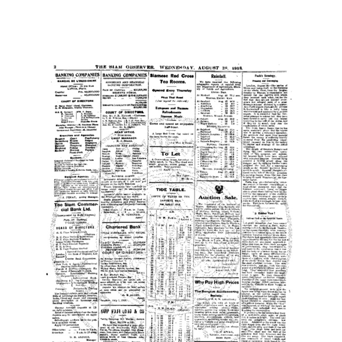 The Siam Observer. Vol.44., No. 186 (August 28, 1918)