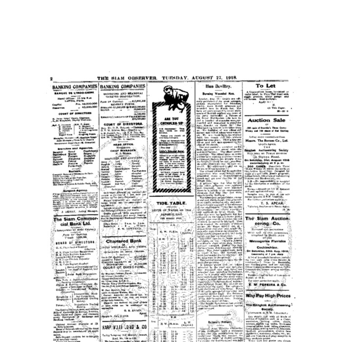 The Siam Observer. Vol.44., No. 185 (August 27, 1918)