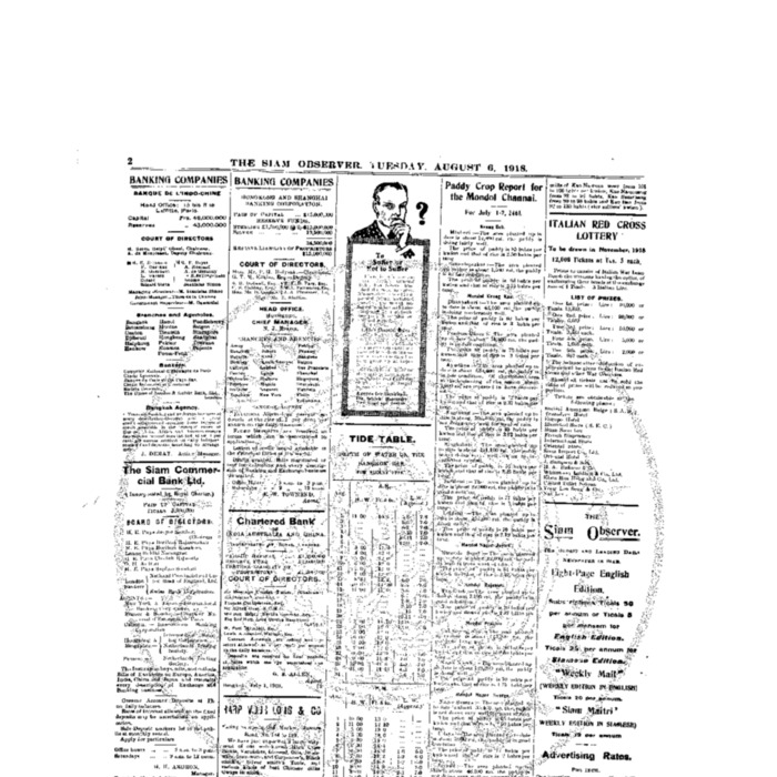 The Siam Observer. Vol.44., No. 167 (August 6, 1918)