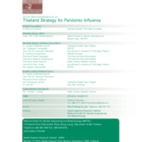 National Strategies on Pandemic Influenza Vaccine Preparation for Thailand