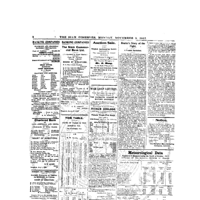 The Siam Observer. Vol.43., No. 254 (November 5, 1917)