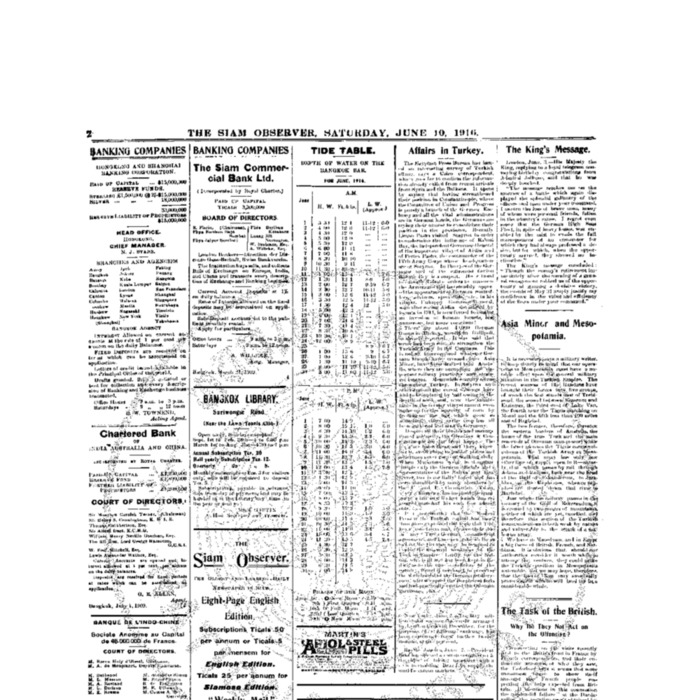 The Siam Observer . Vol.42., No. 128 (June 10, 1916)