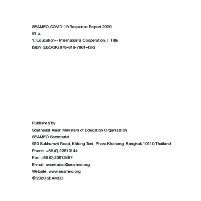 COVID-19 Response Report 2020