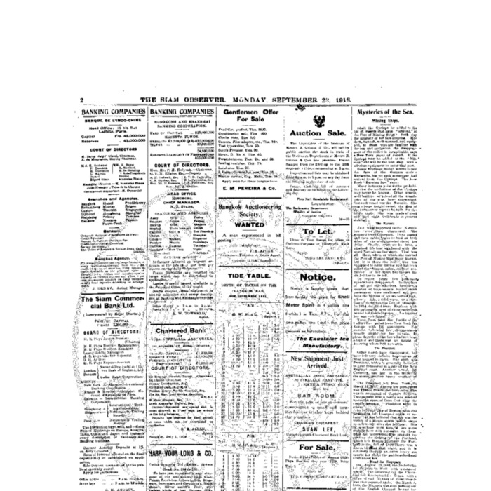 The Siam Observer. Vol.44., No. 208 (September 23, 1918)