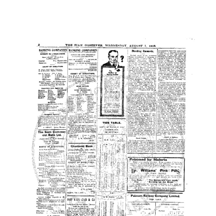 The Siam Observer. Vol.44., No. 168 (August 7, 1918)
