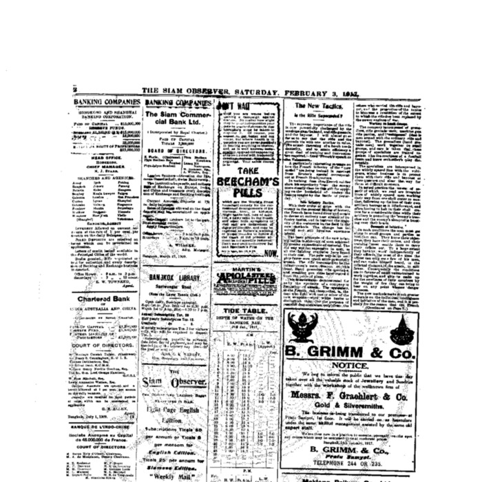 The Siam Observer . Vol.43., No.28 ( February3, 1917)