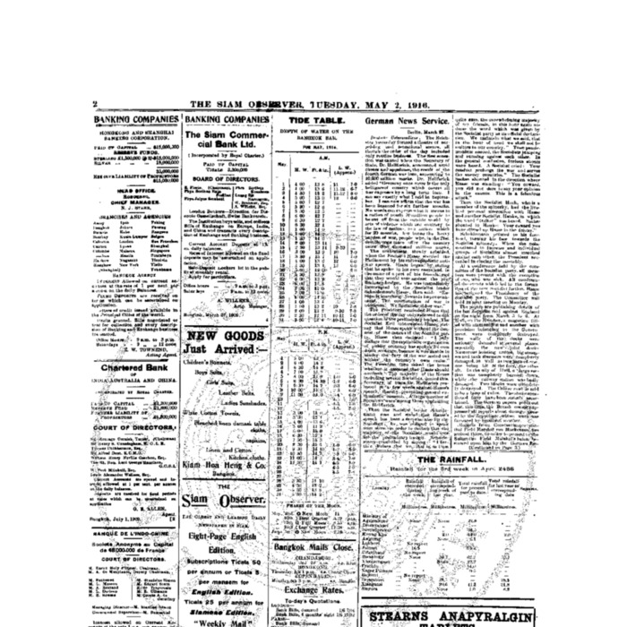 The Siam Observer. Vol.42., No. 97 (May 2, 1916)