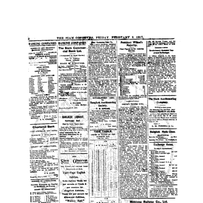 The Siam Observer . Vol.43., No.27 ( February2, 1917)