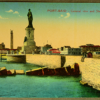 Port - Said, General View and Statue of Lesseps
