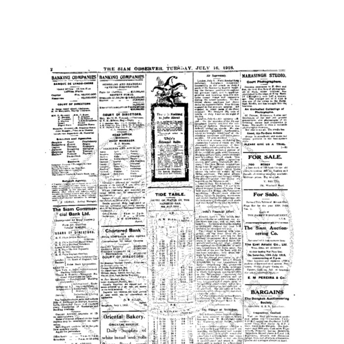 The Siam Observer. Vol.44., No. 151 (July 16, 1918)