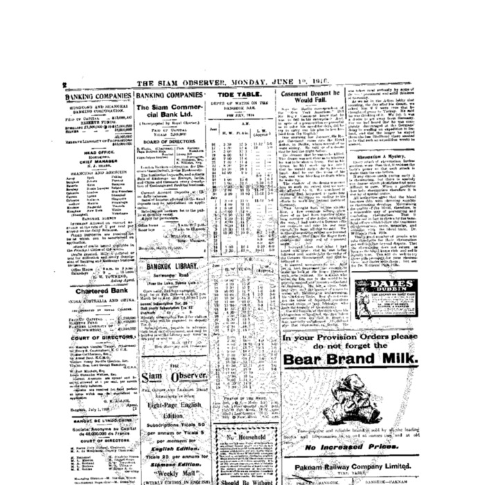 The Siam Observer . Vol.42., No. 135 (June 19, 1916)