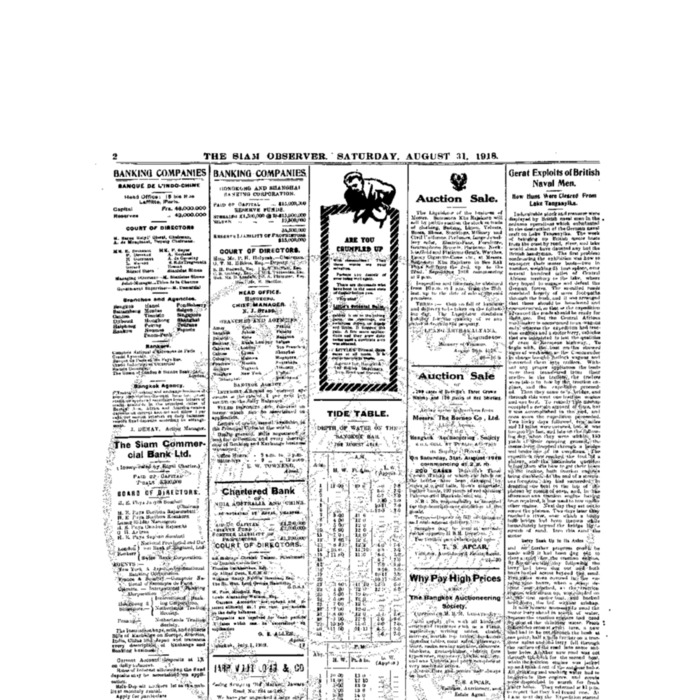 The Siam Observer.  Vol.44., No. 189 (August 31, 1918)