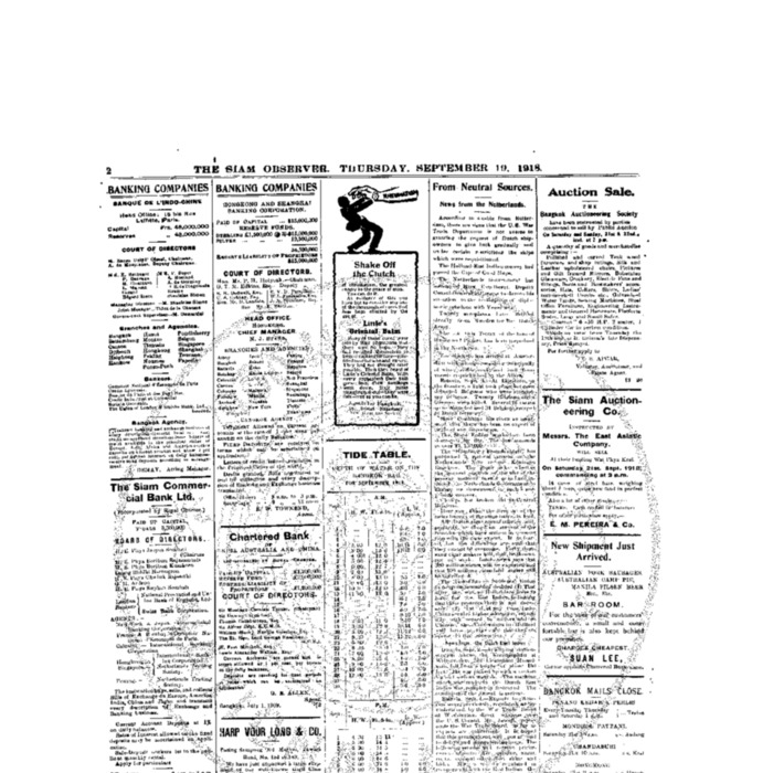 The Siam Observer. Vol.44., No. 205 (September 19, 1918)