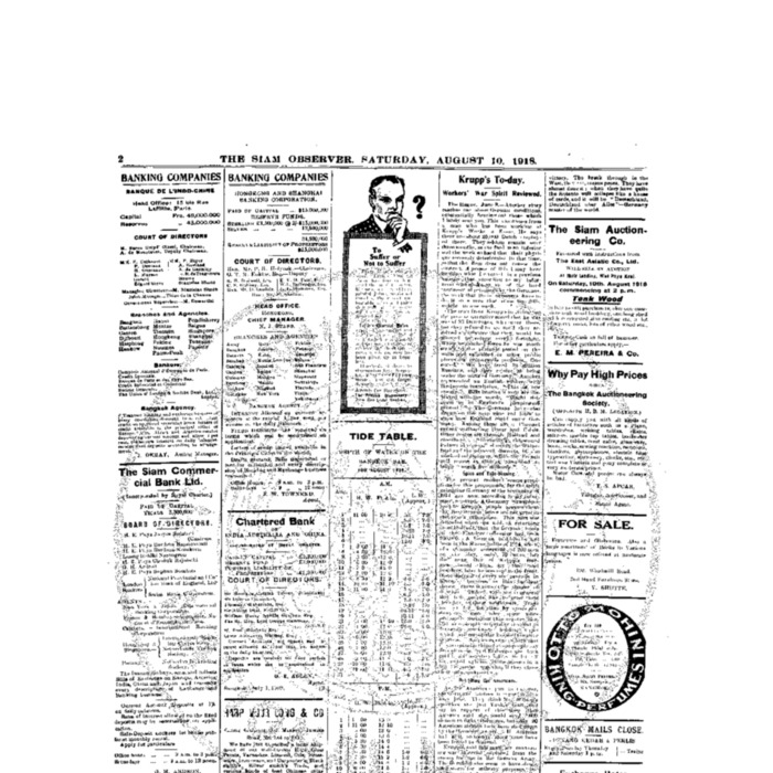 The Siam Observer. Vol.44., No. 171 (August 10, 1918)