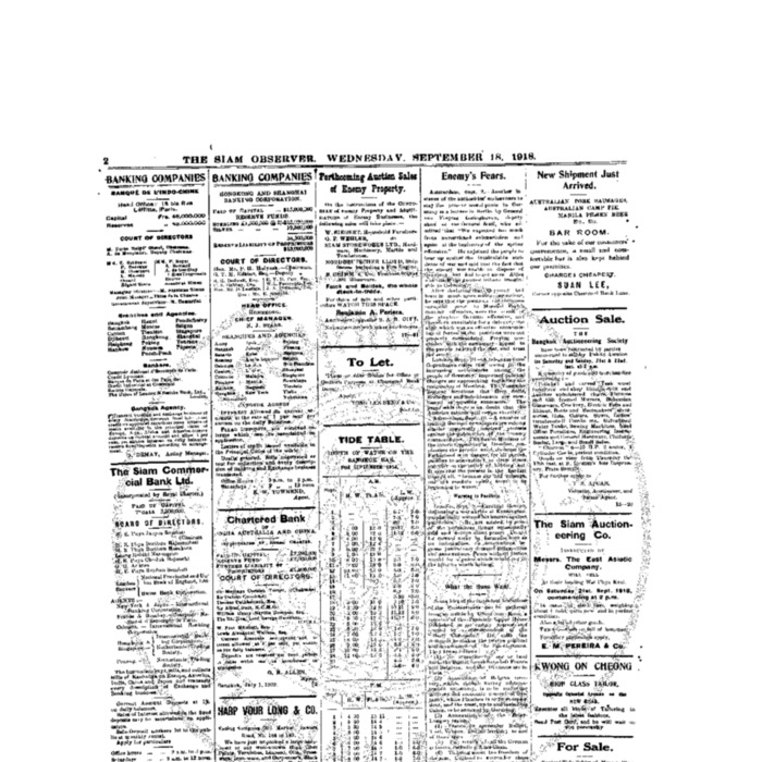 The Siam Observer.  Vol.44., No. 204 (September 18, 1918)